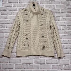 RD Style Women's Size S Cable Knit Beaded Turtleneck Sweater Boutique Brand